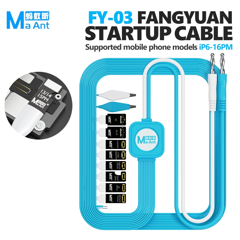 MaAnt FY-03 Power-On Cable  Supports DIY  Thickened Copper Core  for IPhone 6-16PM Power Repair Testing Power-On Cable Tool