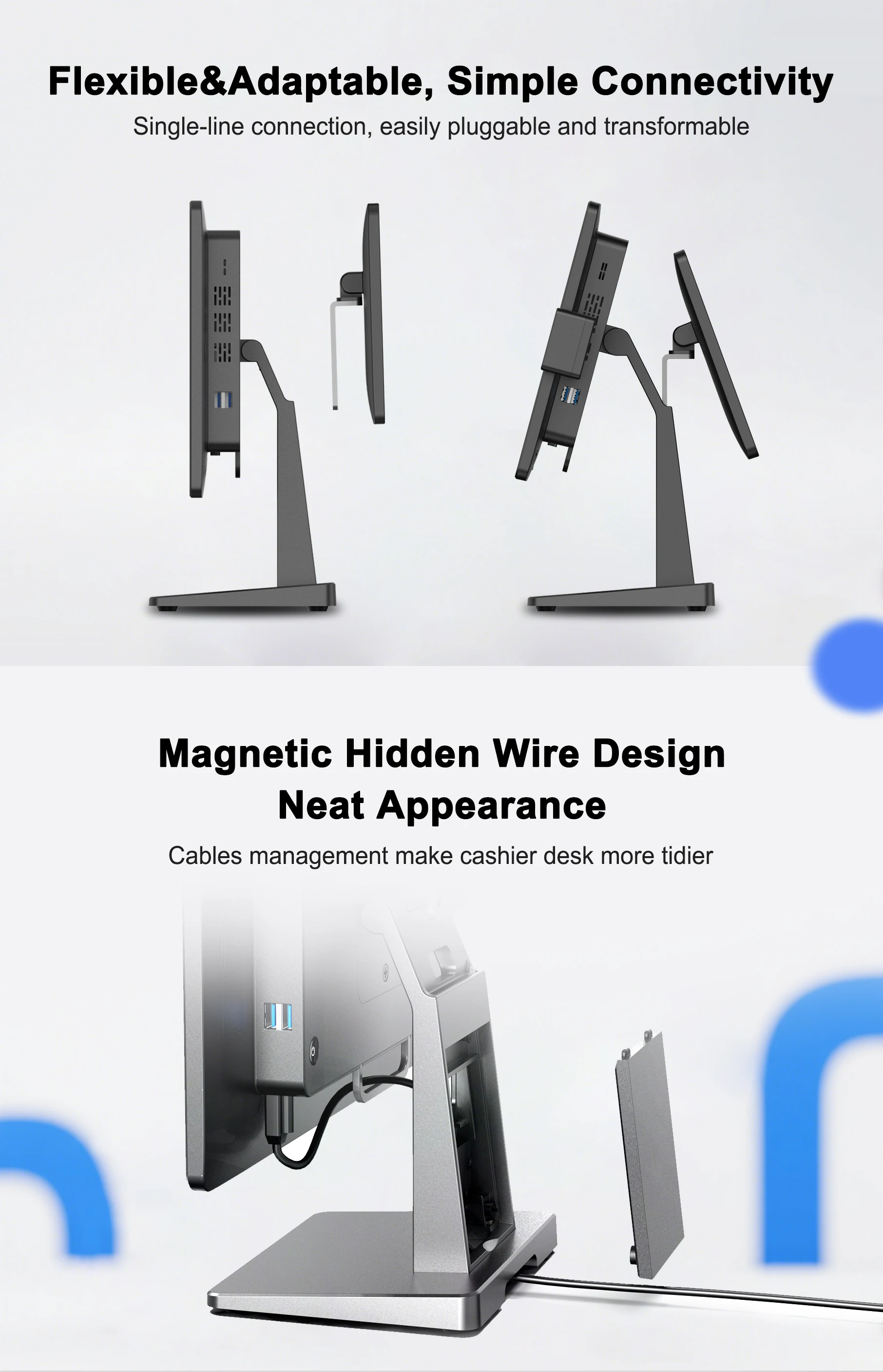 سجل النقدية النحيف 15.6 بوصة تعمل باللمس ماكينة تسجيل المدفوعات النقدية #3