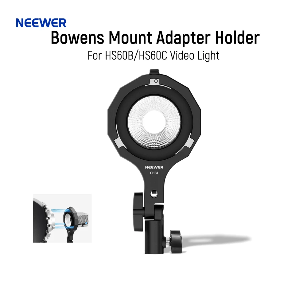 NEEWER Bowens Mount Adapter Holder, NEEWER Mini Mount to Bowens Mount Adapter Ring with Umbrella Socket, 5/8\