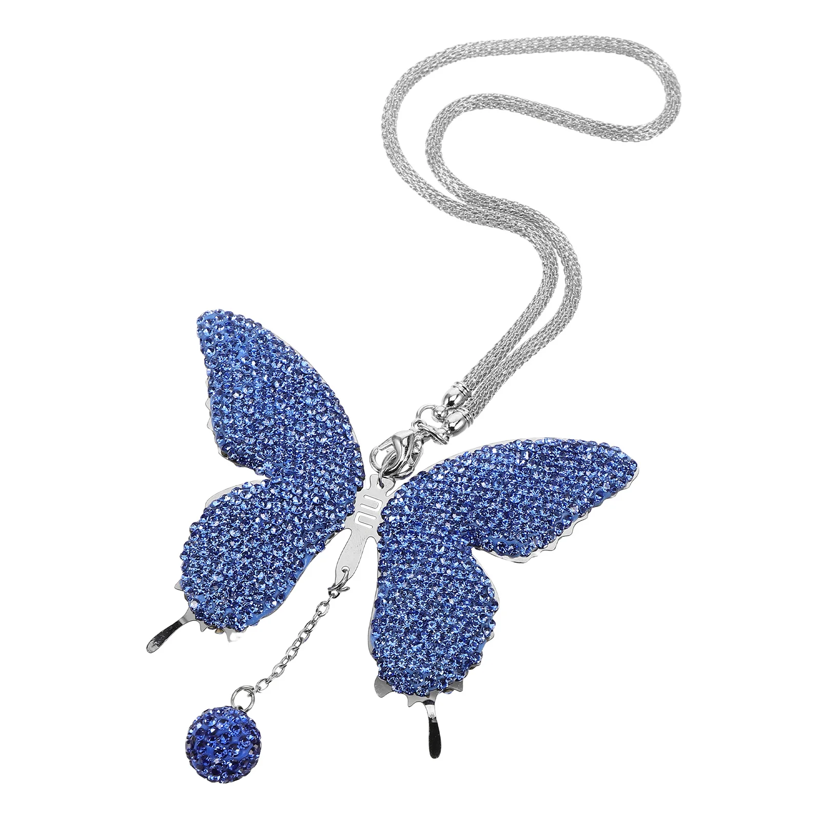

Butterfly Car Pendant Bling Rhinestone Hanging Decor For Women Cute Car Interior Accessory Rearview Mirror Ornament