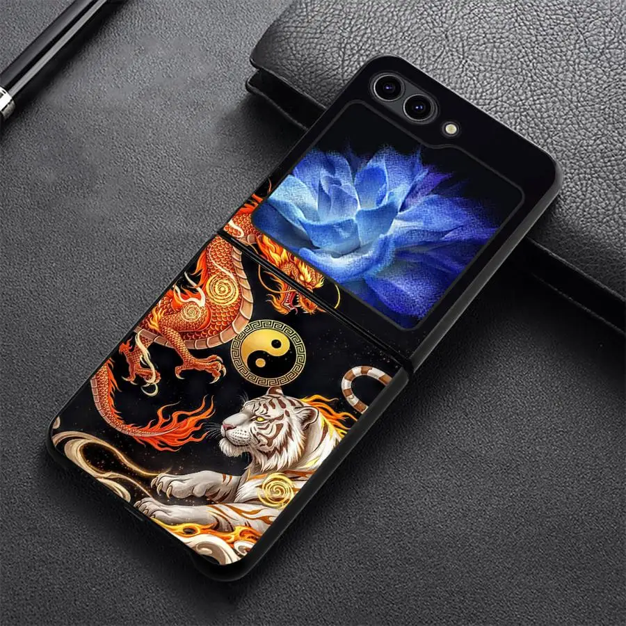 Yin-yang Dragon Case for Samsung Galaxy Z Flip 8 Flip3 Flip5 Flip7 FE Flip6 Z Flip 7 6 5 4 3 Flip4 Phone Cover