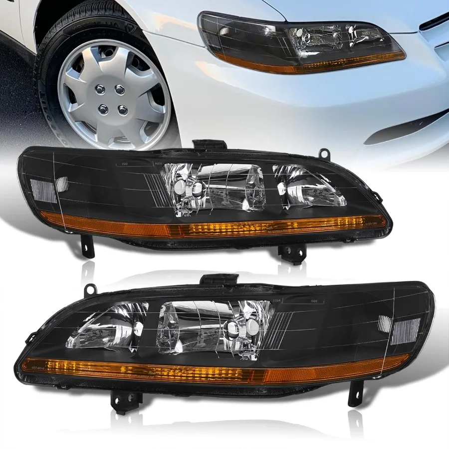 

JDM Front Bumper Driving Signal Headlights Head Lights Lamps Assembly Pair Left and Right Compatible Replacement For Accord CG6