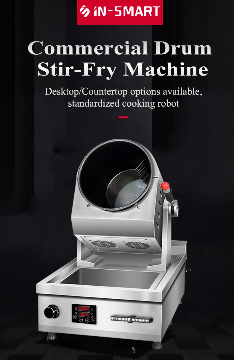 Commercial Kitchen Electric Equipment Automatic Intelligent Fried Rice Wok Stir Fryer Cooking Wok Machine With Sink Pot