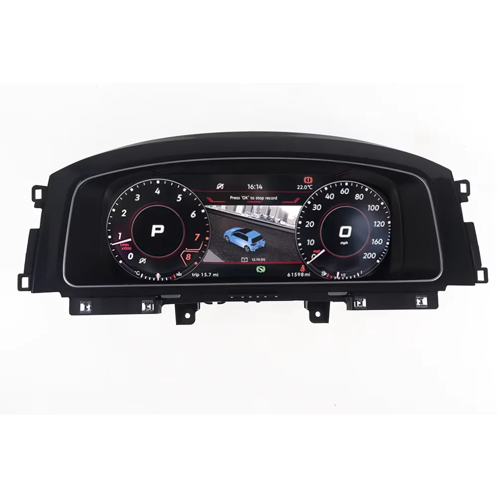 หน้าจอ LCD 12.3 นิ้ว สำหรับแสดงผลบนแผงหน้าปัดรถยนต์ Golf 7 ชุดหน้าปัดดิจิตอล