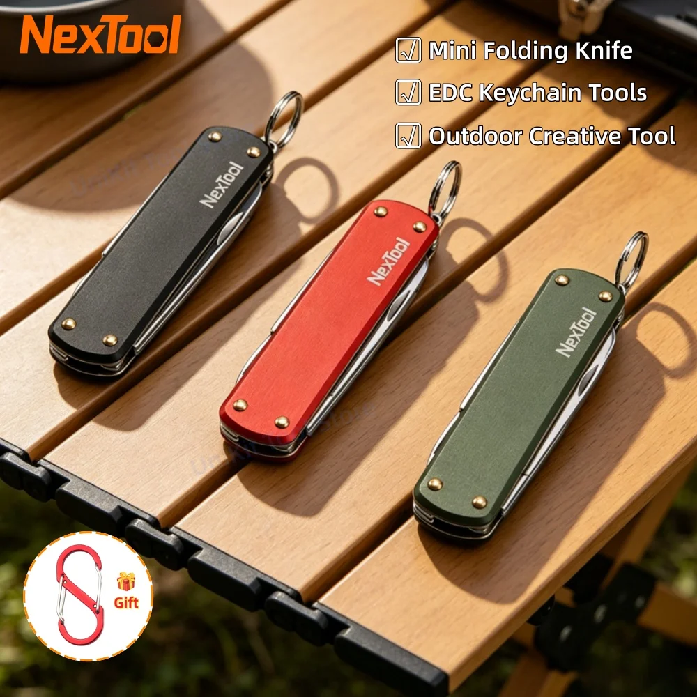 NexTool Mini Folding Knife EDC Keychain Multitool Mini Scissors Small Pocket Knife Outdoor Creative Tool Nail File Hand Tools