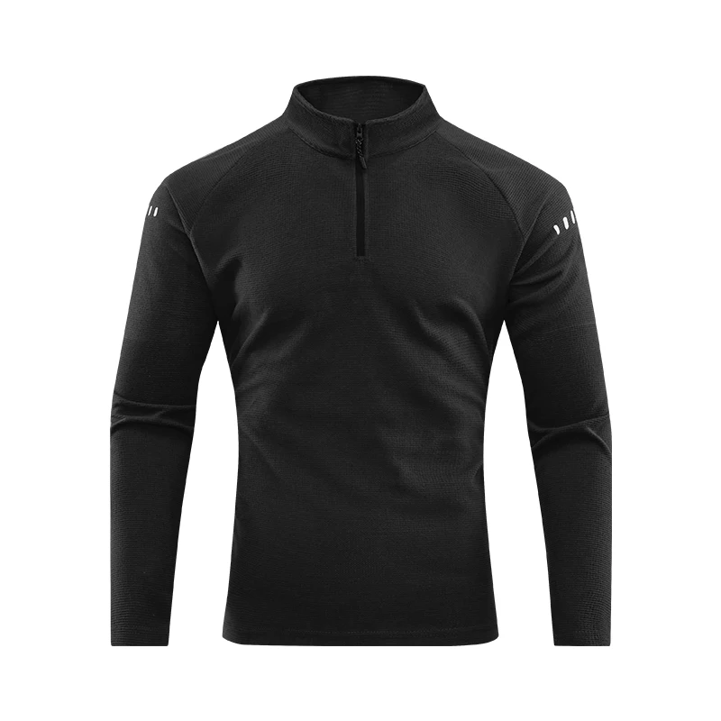 Karentea Running Long Sleeve T-shirt Reflective Men Sportswear Breathable Black Coat Gym Jogging Male Fitness Spring Clothing