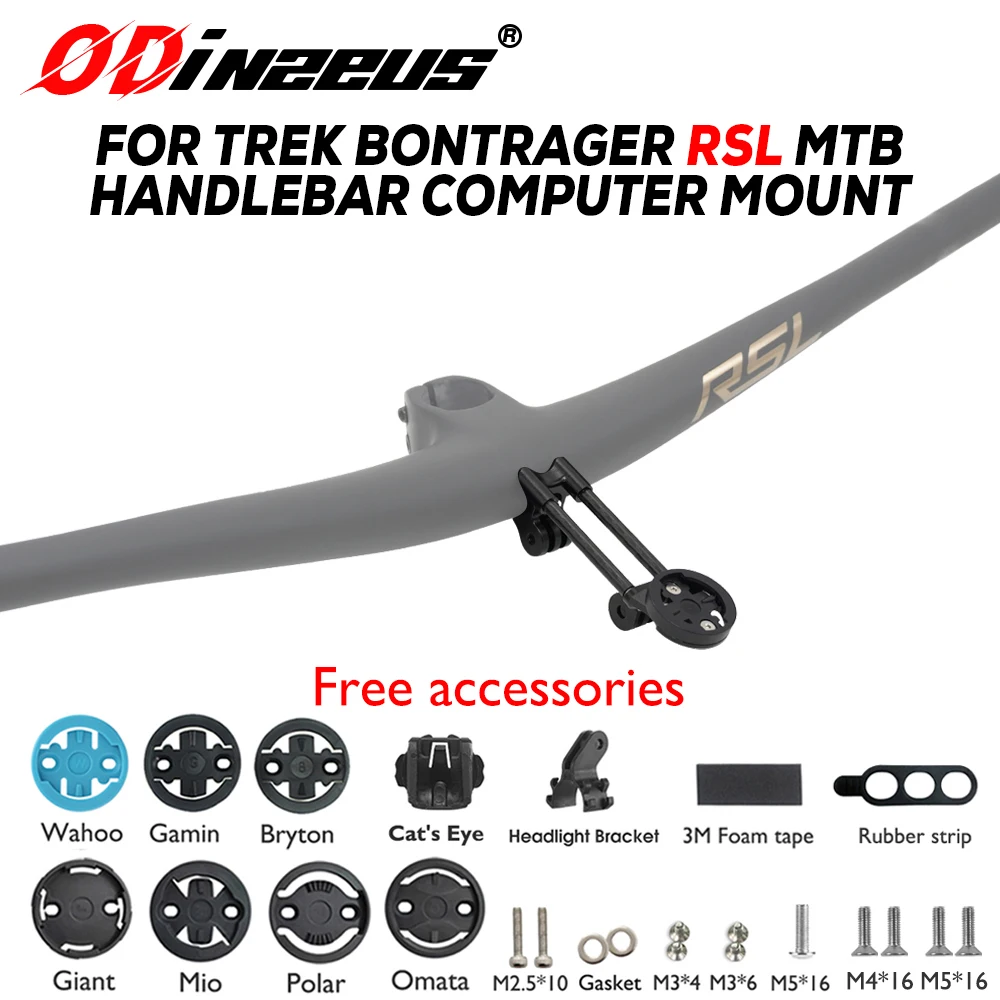 ODINZEUS pour support d'ordinateur de guidon TREK BONTRAGER RSL MTB, support en fibre de carbone, compatible avec Garmin, Wahoo, Bryton, Go Pro