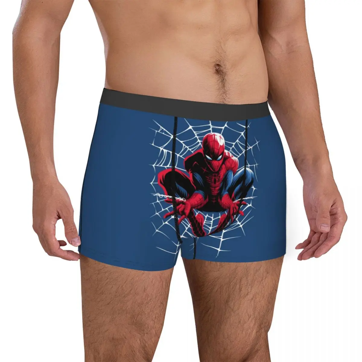 Sous-vêtements masculins drôles de polyester de culotte du boxer Spider-man des hommes S-XXL caleçons