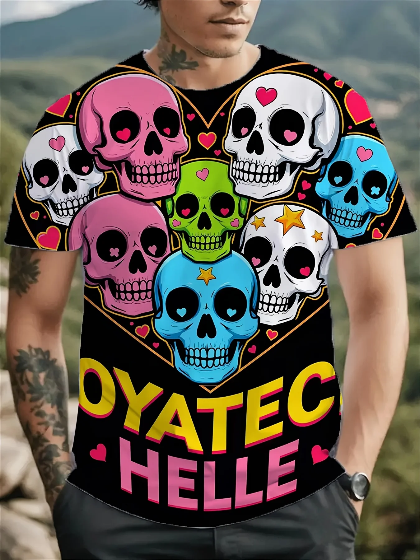 

Men's T-shirts, retro round neck short-sleeved fashion loose T-shirts, men's summer streetwear