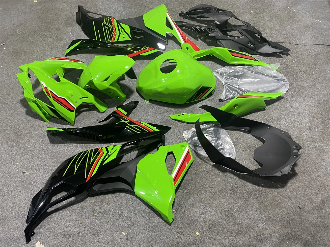 Motocicleta ABS Injection Fairings Kit, Conjunto de carroçaria, verde, preto, vermelho, alta qualidade, apto para ZX-25R, ZX-4R, 2019, 2020, 2021, 2022, 2023