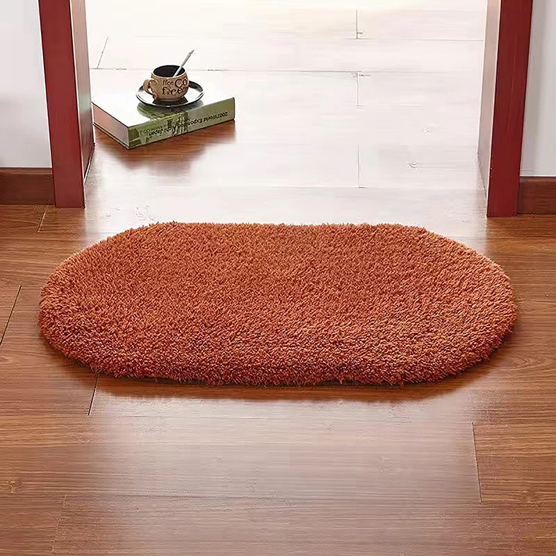 Alfombra gruesa antideslizante para baño, alfombrilla de espuma viscoelástica, absorción de agua elíptica, entrada de suelo de inodoro, 1 unidad
