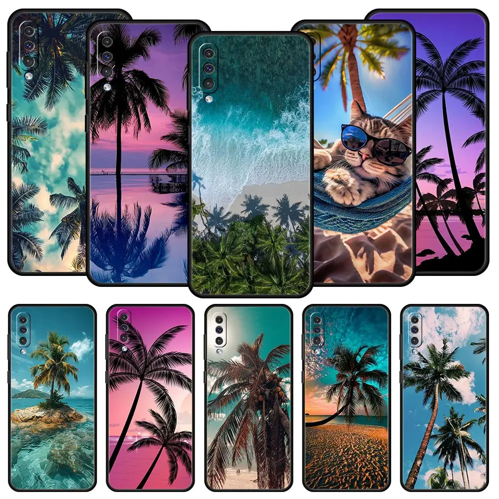 Coconut Palm Tree Phone Case For Samsung A54 A52 A24 A14 A50 A70 A10 A30 A40 A20S A20E A06 A12 A22 A34 A42 A32 5G A04s A16 Cover