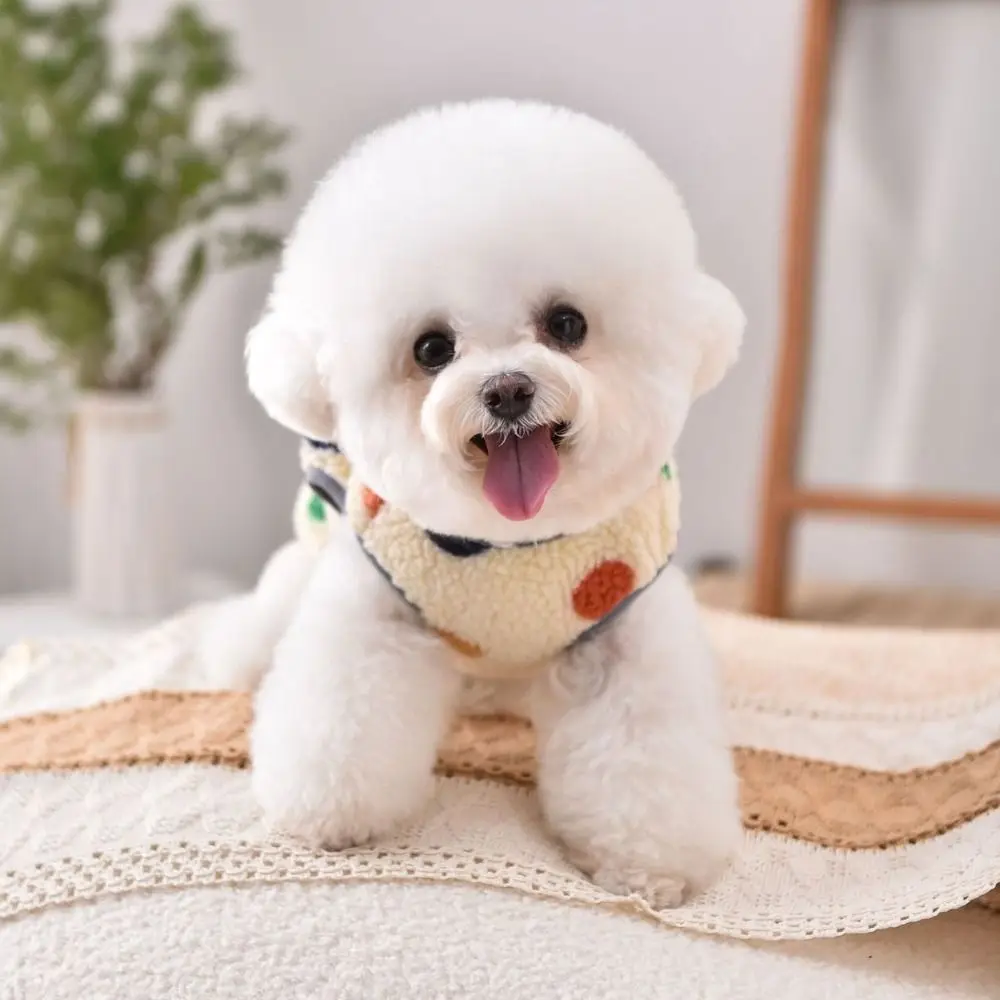 

Puppy Apparel Warm Dog Hoodie Fleece Sleeveless Pet Vest Soft Dots Pattern Dog Clothes Autumn Winter