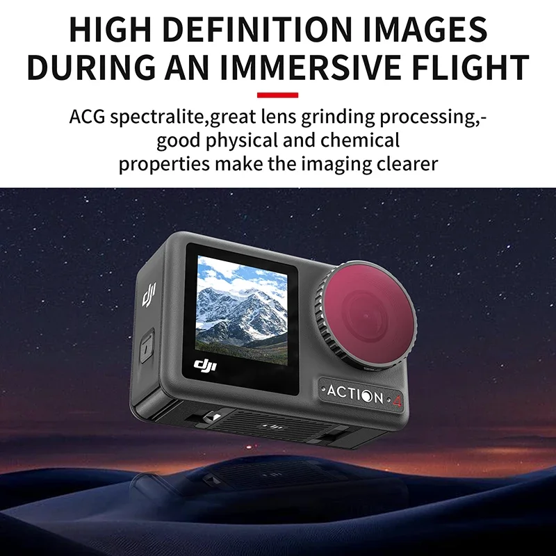 Lens Filters ND8/16/32/CPL Optical Glass Oil Resistant Filter Set For DJI Action 4 Action Camera Pro Filter Combo Accessories