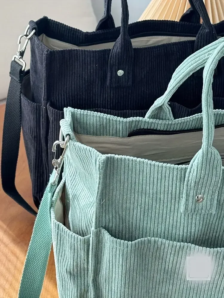 Cord-Umhängetasche Stilvolle Pendler-Schultertasche mit Mehreren Geräumigen Fächern Handtasche für Damen – Detail 14