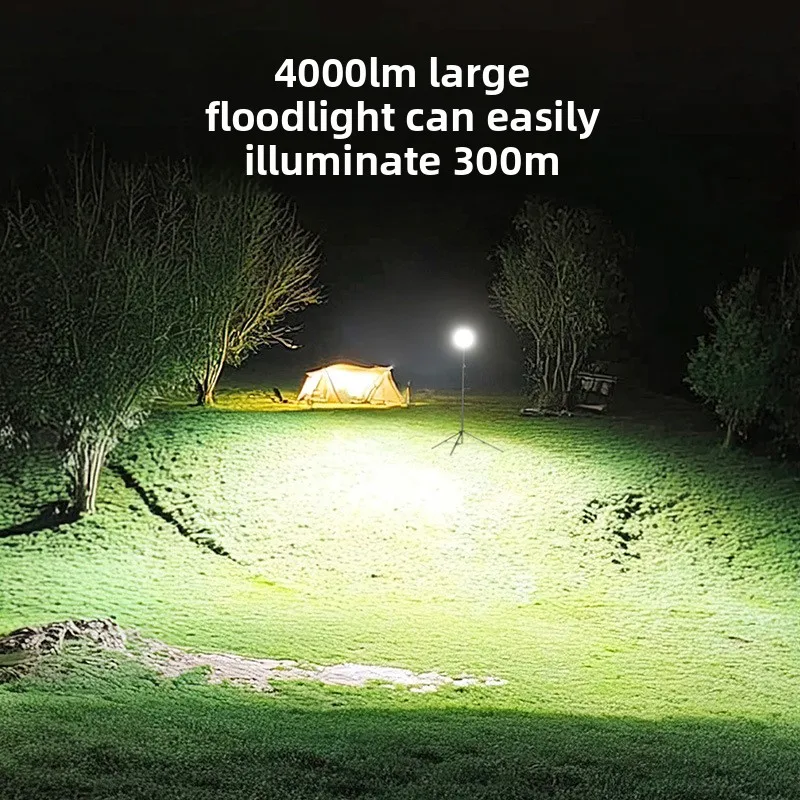 Rechargeable Camp Flood Light - High Lumen & Long Runtime LED for Party, Backyard, Construction Site, Large Area Illumination