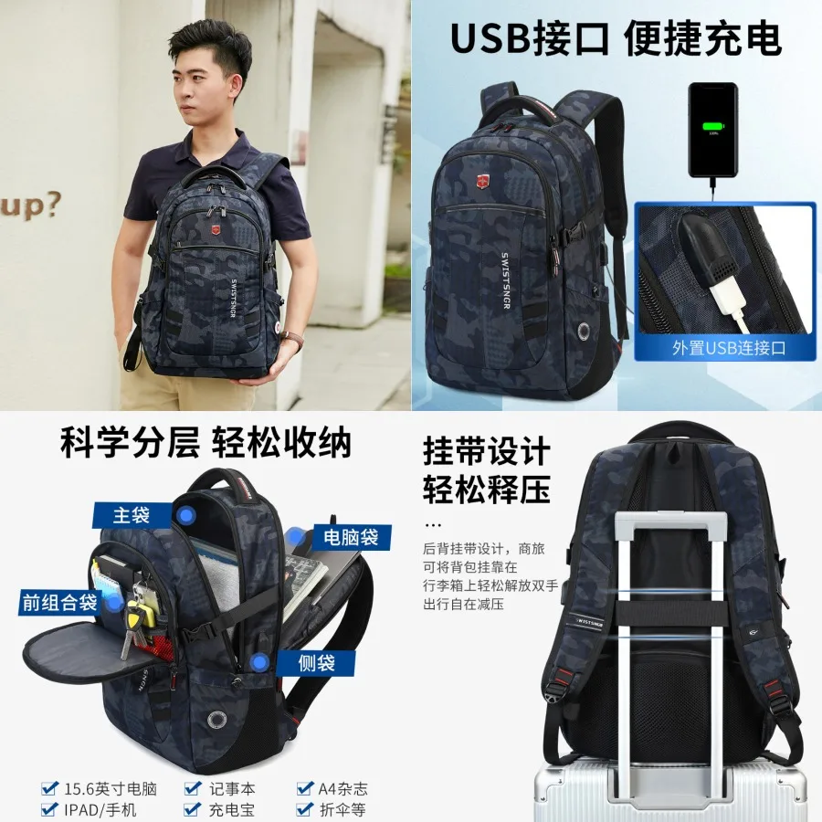 

【New style】Backpack men's backpack New fashionable trend large-capacity leisure travel business computer bag ridge protection a