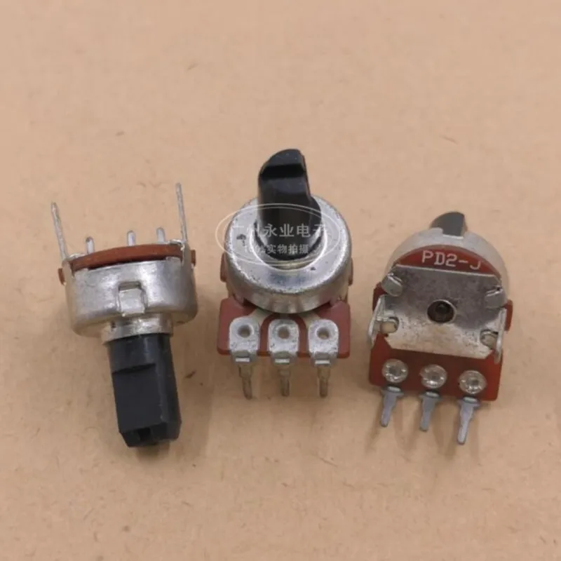 

5 шт. R121 Тип Вертикальное вращение Одиночный 3 фута 330K Усилитель мощности звука Динамик Потенциометр громкости Половина вала Длина 10 мм