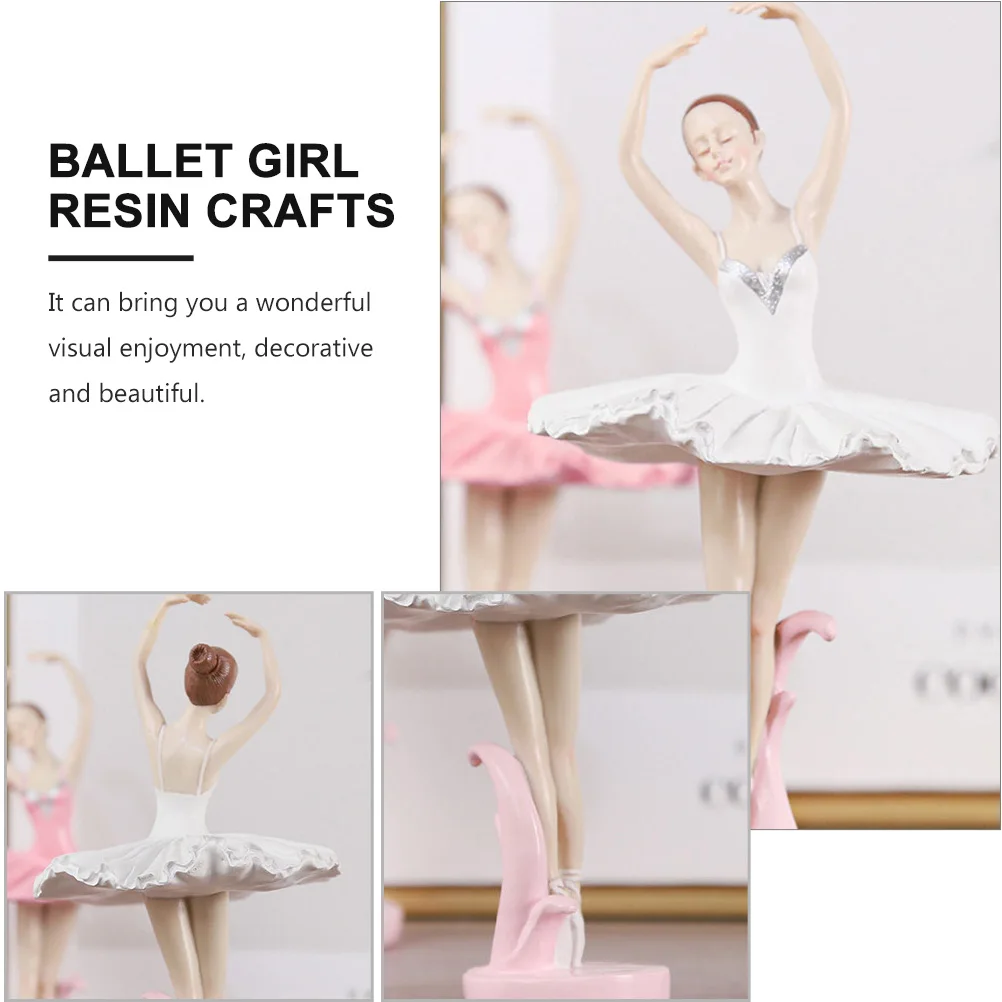 

1Pcs Elegant Ballet Girl Resin Crafts Delicate Ballerina Ornament Household Decorative Adornment Ballet Girl Decor
