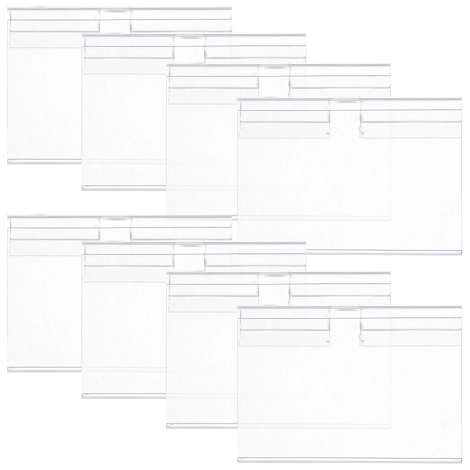 

60 Pcs Price Tag Label Clip Transparent 6x4 2CM Supermarket Holder Display Bracket Shelf Sign Stand PVC Plastic Shop Holders