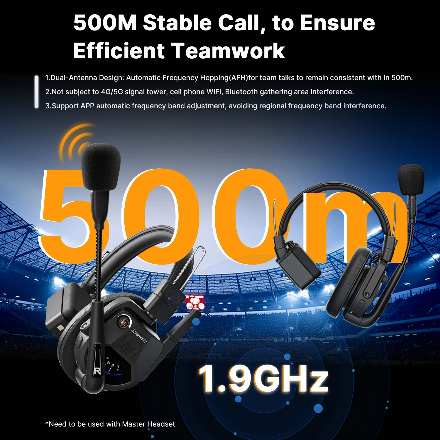 Saramonic wiTalk9 srh fone de ouvido remoto de orelha única para witek9 comunicação duplex completa interfone sem fio fones de ouvido microfone