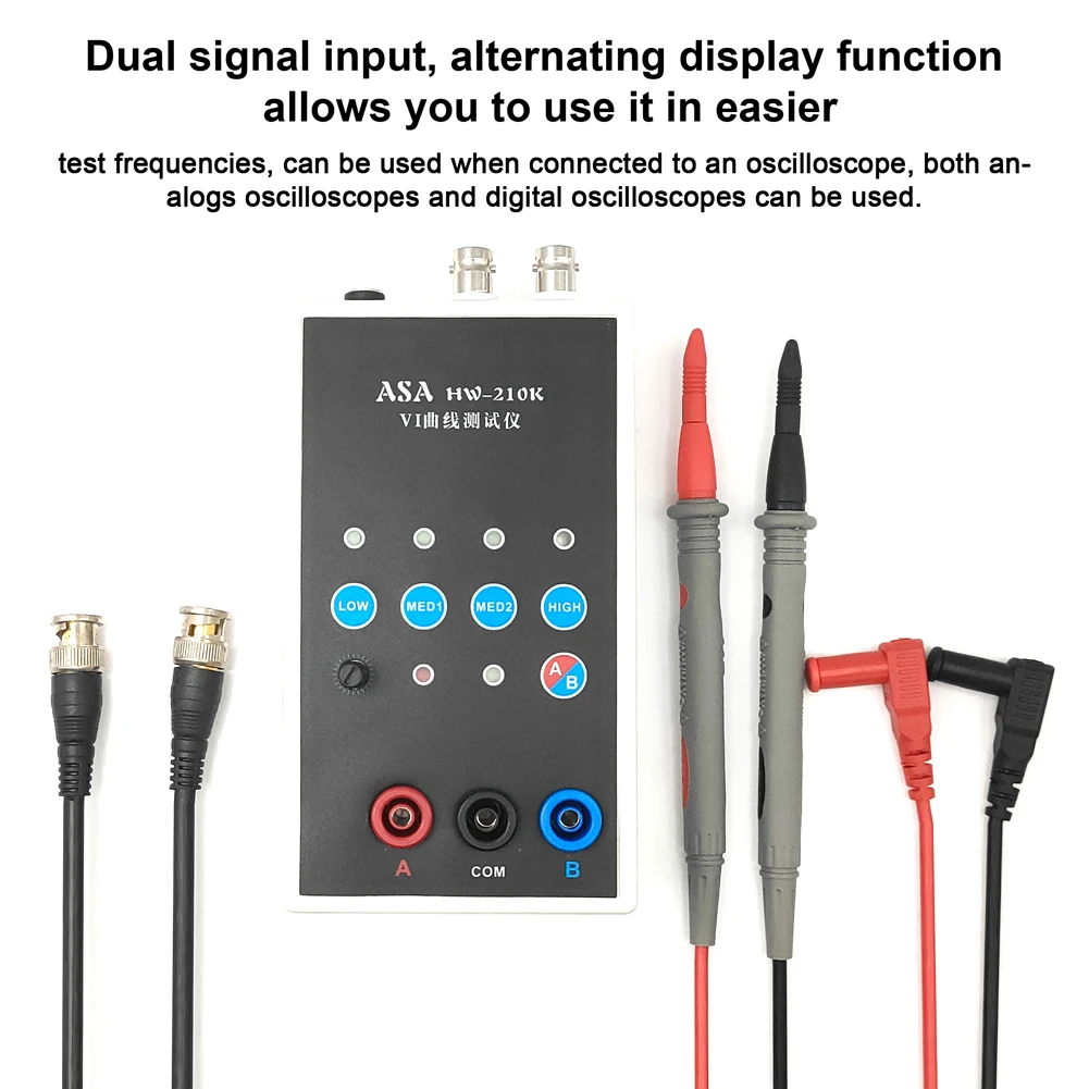 HW-210K Handheld Dual-channel VI Curve Tester Circuit Board Online Detection ASA Tester 4 Gear Frequency Alternating Speed