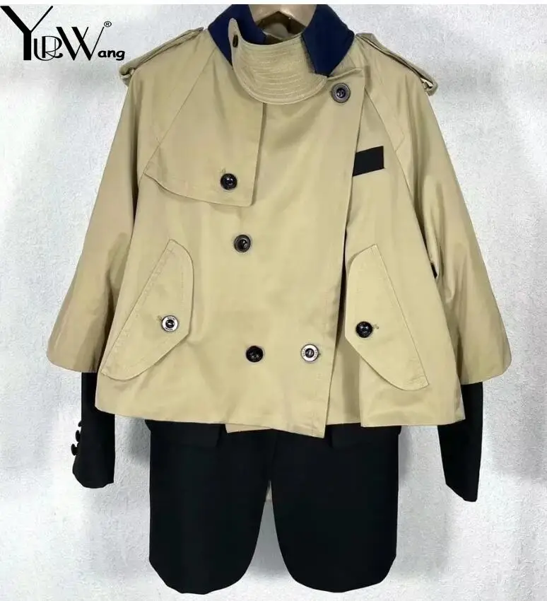 

Yuerwang Women Trench Coat Full Sleeve Zipper Irregular Windbreaker Fashionable All Match Loose Overcoat New