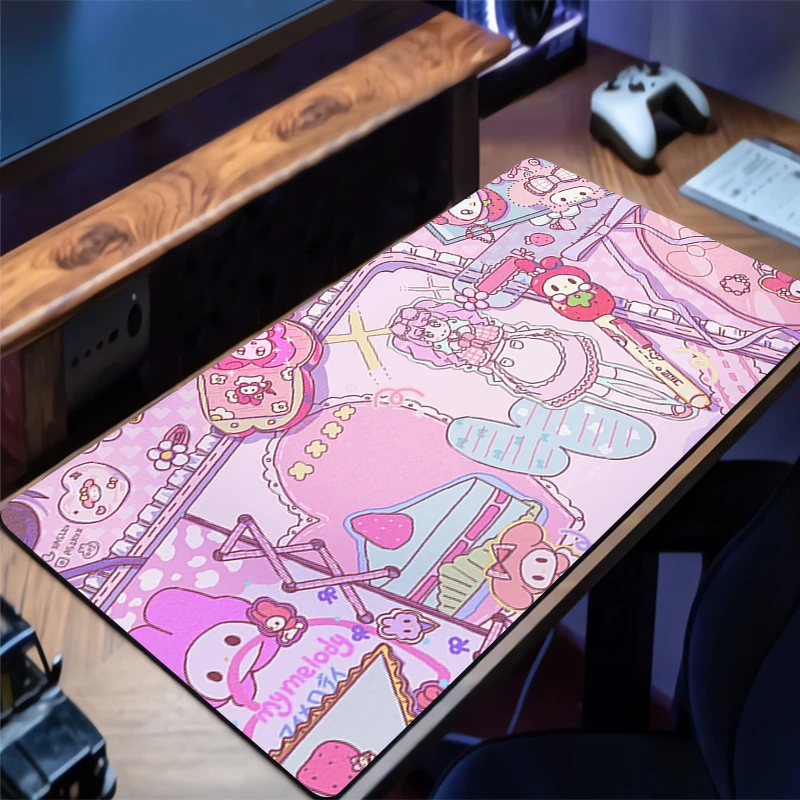 Muismat My Melody Kawaii Antislip Gaming Accessoires Gabinete Gamer PC Computer Bureau Mat Antislip Toetsenbord Pad Tablet Muismat