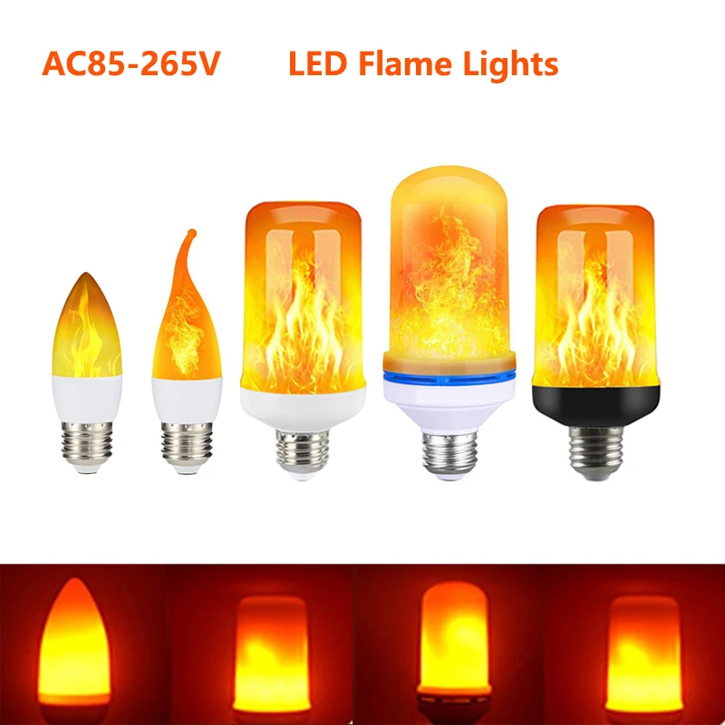 E14 E27 LED Flame Lamps B22 Corn Bulb Creative Flickering Effect Bulb AC85-265V LED Emulation Dynamic Flame Light For Home Decor