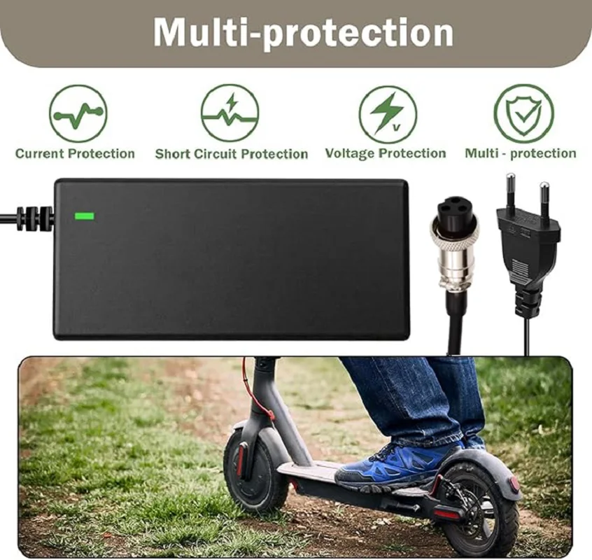 GX16 3-Pin 54,6V 67,2V 2A AC/3-Pin-Li-Ionen-Akkuladegerät für ZERO 10X VSETT 10+ Kaabo Scooter Lithium-Akku-Netzteil ﻿