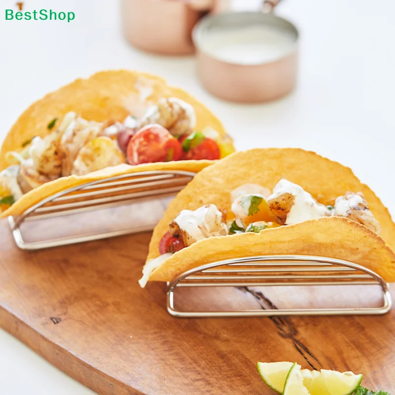 ★Stainless Steel Pancake Rack Mexican Restaurant Taco Holder Pizza Display Stand Spring Roll Food Rack Kitchen Gadgets