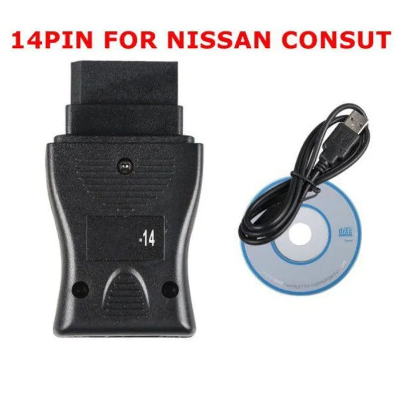 

14 Pin for Nissan Consult Interface USB Car Diagnostic OBD Fault Code Cable Tool Key Fob Programmer