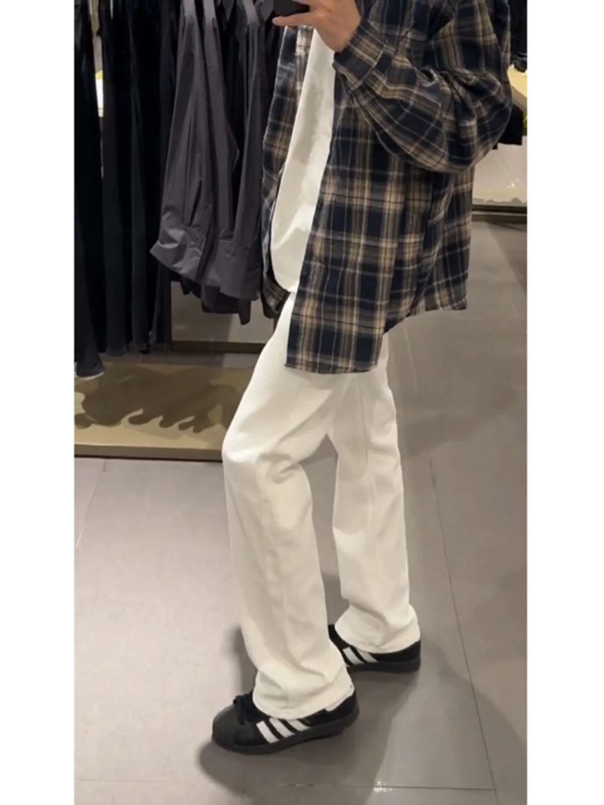 

Low Waist Straight Leg Jeans Men Women Slim Fit High Street Sle White Denim Pants Youthful Trendy Cotton Stretch Fabric