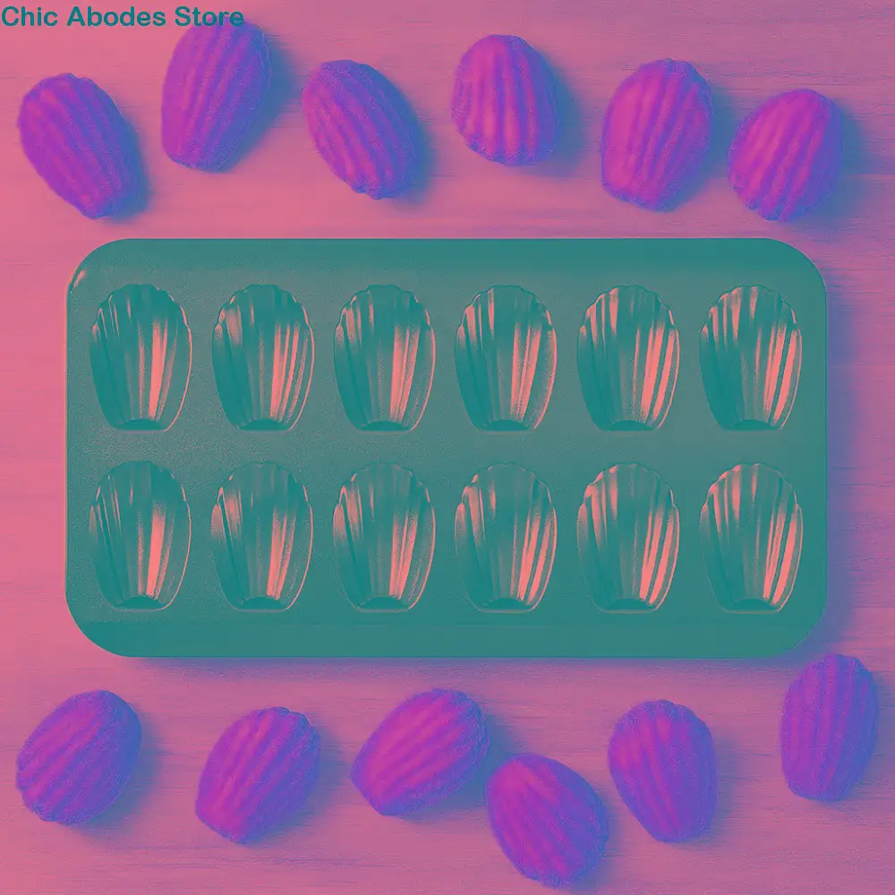 

Nonstick 12-Cavity Madeleine Baking Tray Carbon Steel Easy To Demold Shell-shaped Cake Mold Heat-resistant Black