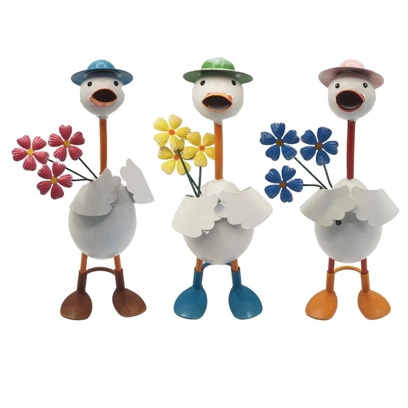 

Duck Statues Duck Iron Figurines Duck Decorations for Home Garden Desk Succulents Decors Funny Gifts