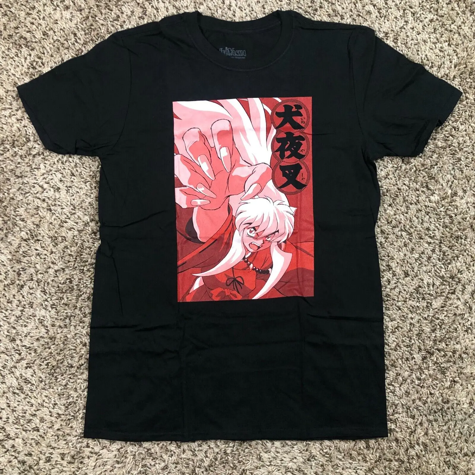 

NEW Inuyasha Anime Men Sz S Black Shirt Half-Demon Sword 90s Manga Japanese RARE