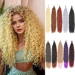 Długie, głębokie kręcone włosy z warkoczem Ocean Wave Braiding Hair Extensions 30-calowe syntetyczne warkocze Twist Ripple Crochet Deep Wave Braids Hair