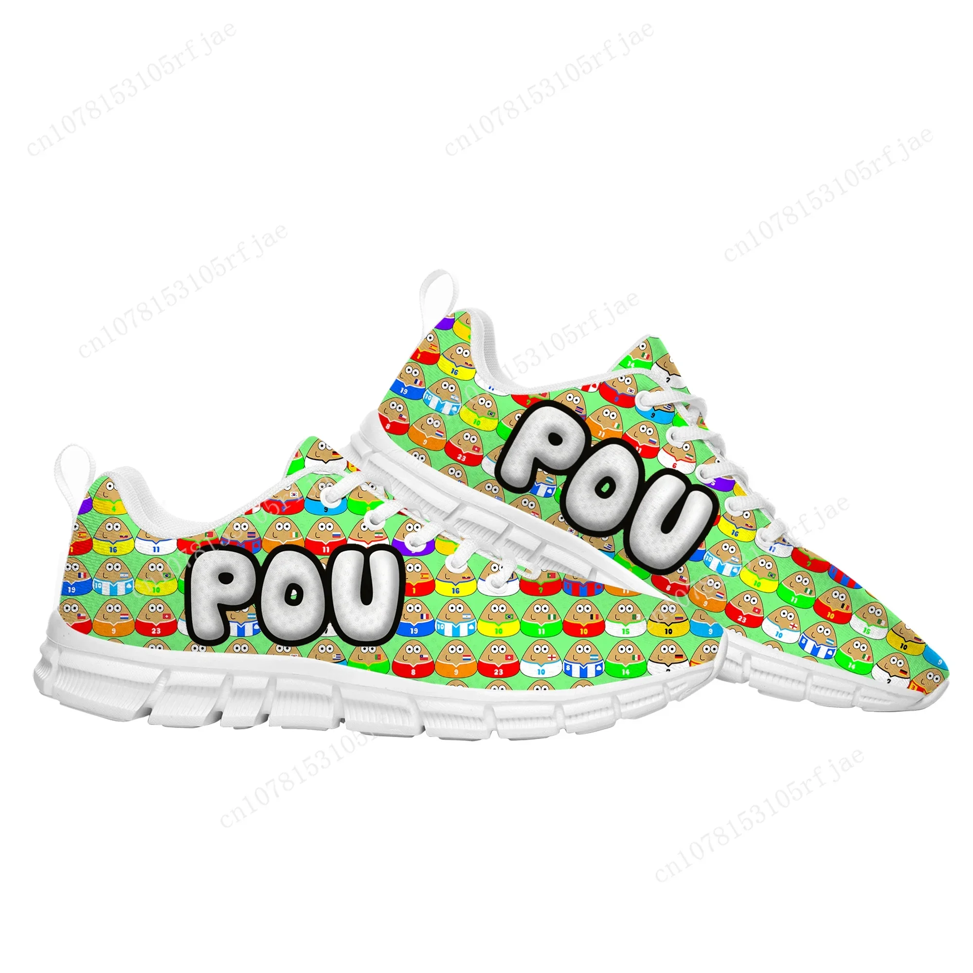 Hot Cartoon Animation POU Sports Custom Shoes Game Mens Womens  Sneaker Tailor Made Couple Built Shoes