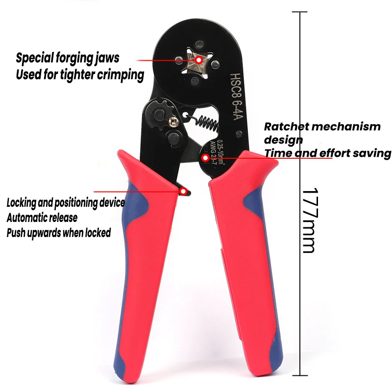 Ferrule Sleeves Terminal Crimping Tools Electrical Crimper Plier For Wire End Crimp Tube Terminals Electrical Circuit Repair