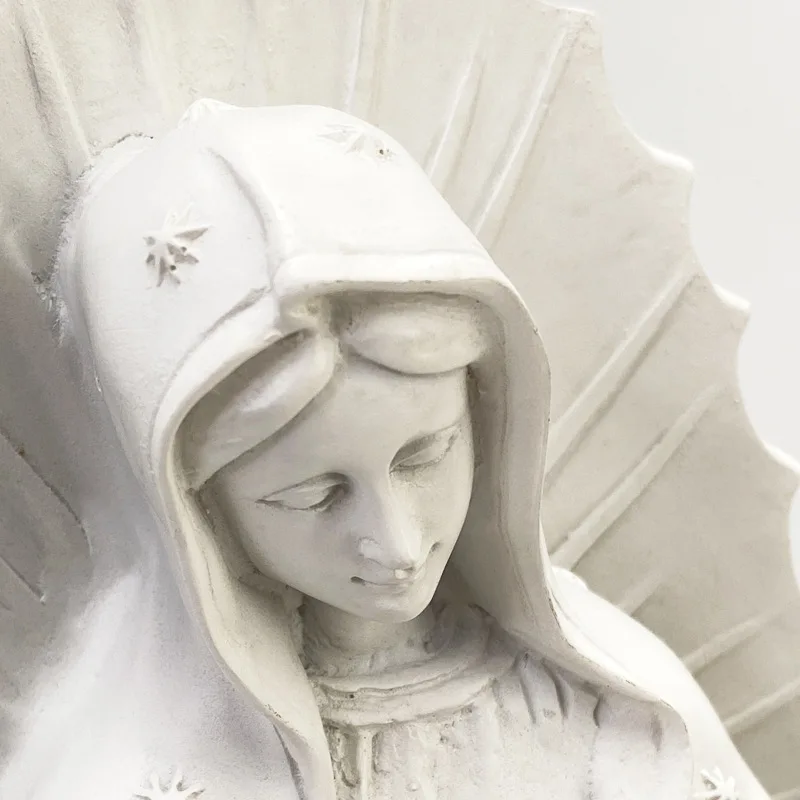 12-Zoll-Mexikanische Jungfrau-Maria-Figur, katholische gesegnete Mutter Guadalupe, Skulptur aus Kunstharz, religiöse Statue, Heimdekoration – Detail 7