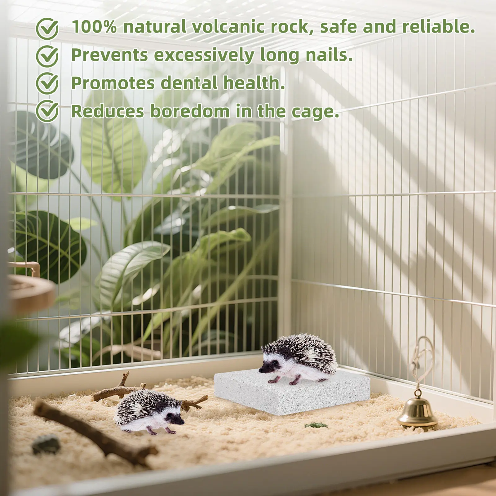 

Pet Nail Filing Board Natural Volcanic Stone Small Animal Grinding Pad Safe Claw Grooming Foot Comfort Bunny Chinchilla Guinea