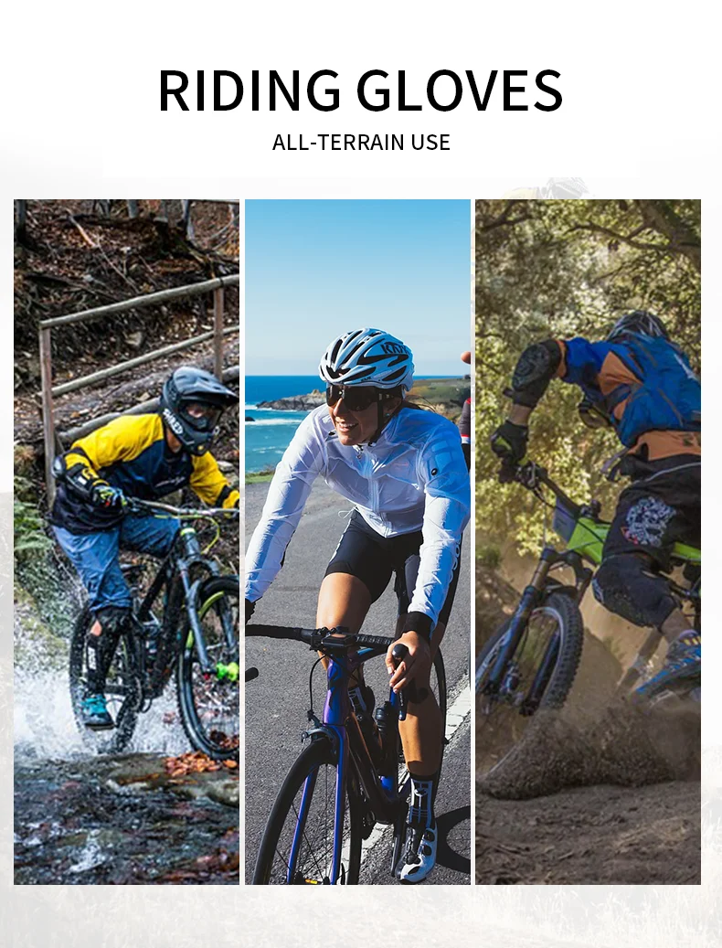 Fahrradhandschuhe für Herren und Damen Touchscreen-fähig Stoßdämpfend Dicke Handflächenpolsterung Rutschfest Atmungsaktiv Mountainbike-Handschuhe – Detail 3