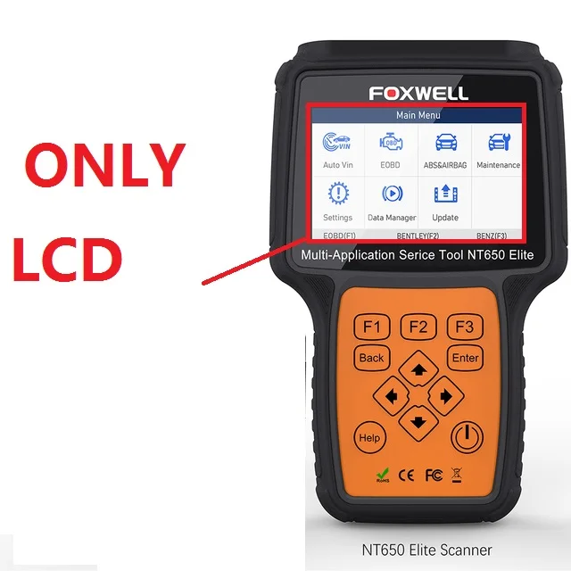 Imagem -02 - Display Lcd para Foxwell Nt650 Obd2 Nt650 Elite 4.3 Tela do Reparo