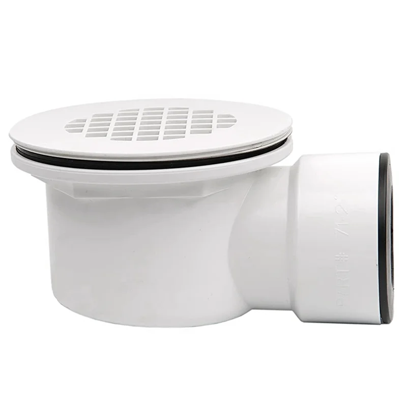 Low Profile Shower Base Drain with Perforated Strainer Side Outlet Shower Drain Side Outlet Drain Assembly