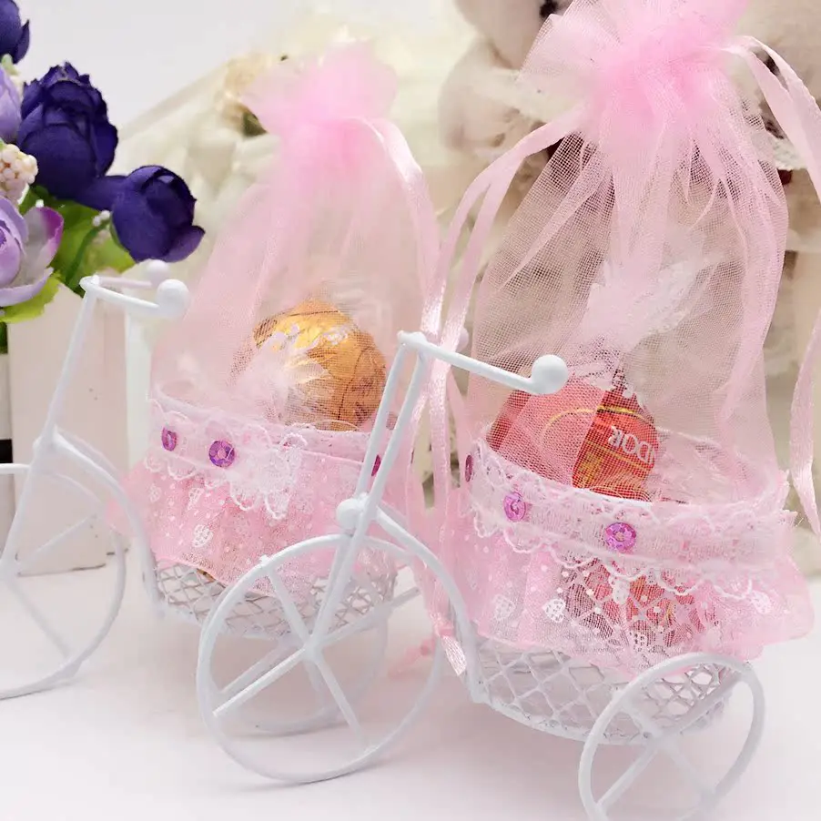 Wedding New European Style Creative Personalized Wedding Box Iron Tricycle Candy Box Drawn Bag Joy Candy Bag