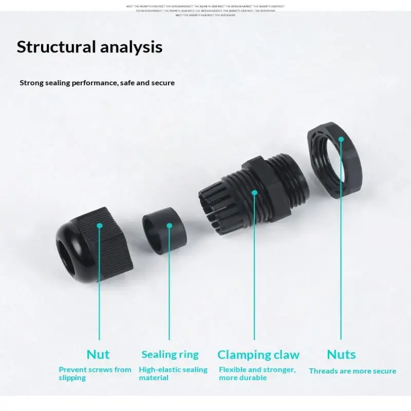 10pcs Cable Gland PG7 PG9 Waterproof Plastic Nylon Connector for Network Data Cable Management