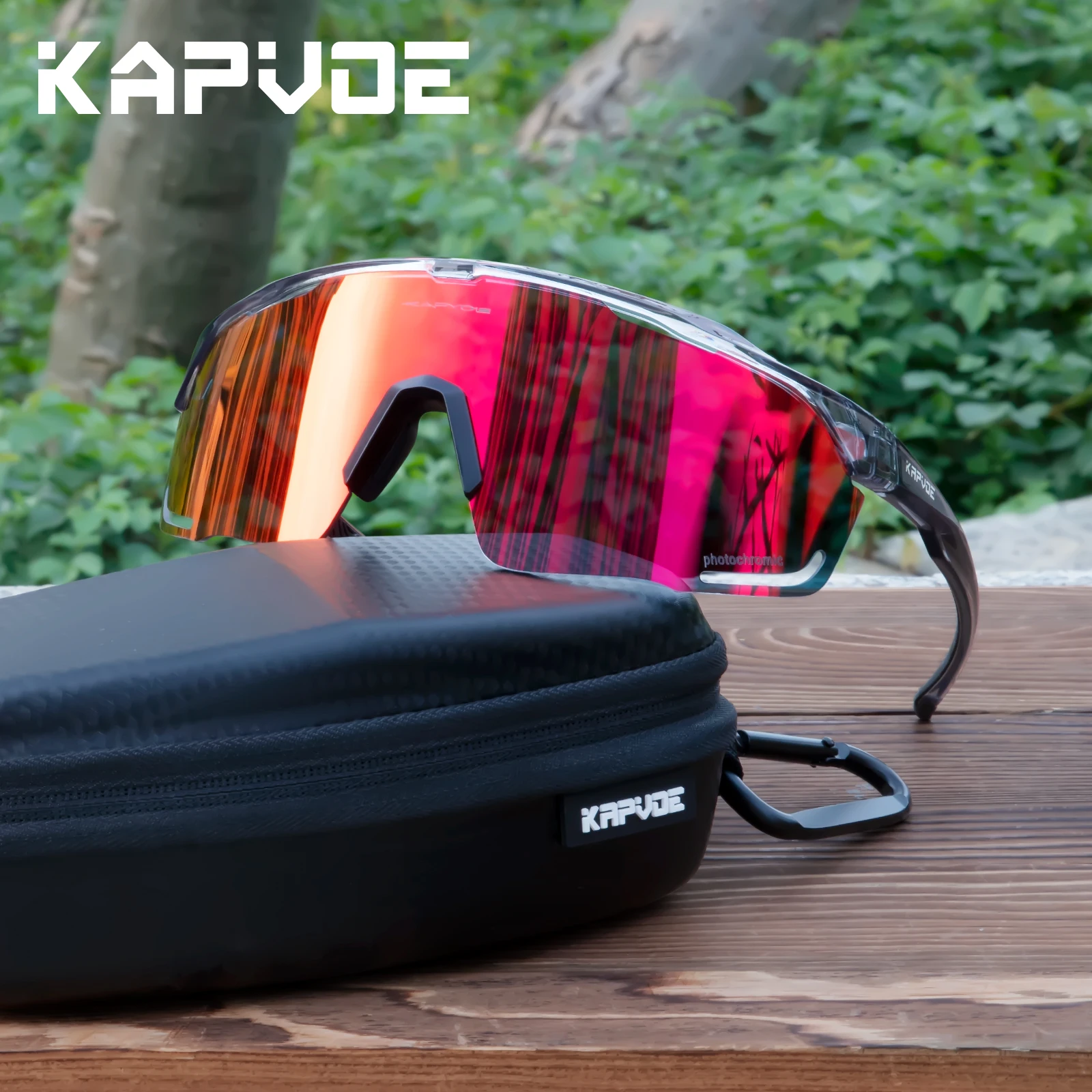 

KAPVOE New Photochromic Sunglasses for Men Outdoor Cycling Glasses Women Running Eyewear Road Bike Bicycle Cycling UV400 Goggles