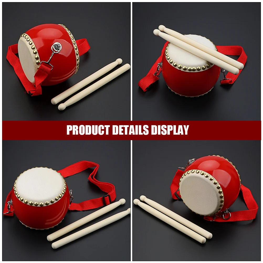 

1 set 1 Set Kids Red Percussion Instrument Wooden Floor Drum Music For Children Educational Musical Instrument With Drum Sticks