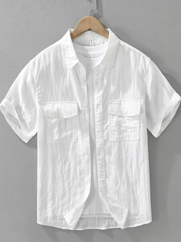 

Men's Casual Loose Fit ort Sve Silk irt Workwear Sle Breathable Thin Summer Faionable Color irt