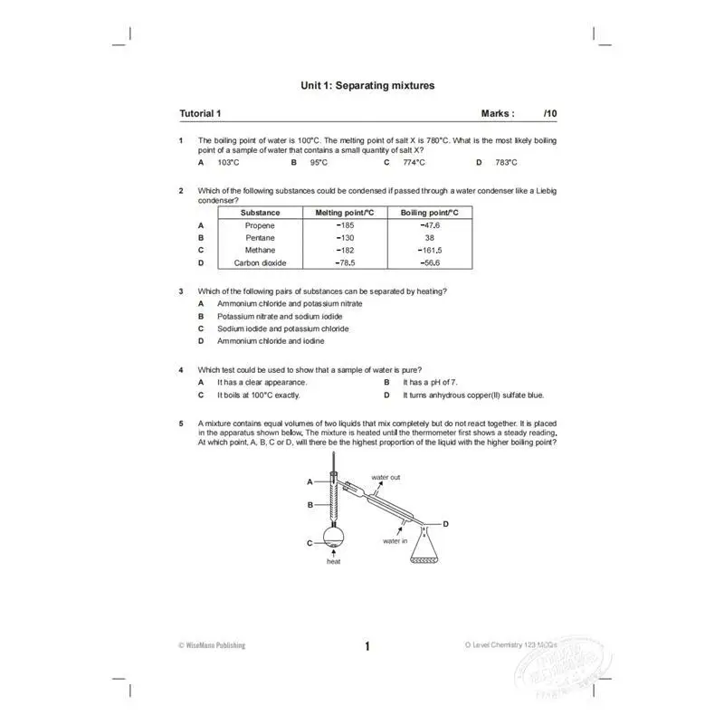 O Level Chemistry MCQ 123 جيمس تان GLM Publisher 9789811101946 كتاب #4